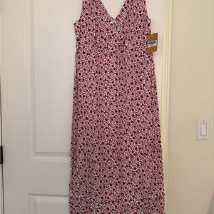 Reformation Floral Ares Style Sleeveless Red and White Dress. Size S. NWT.